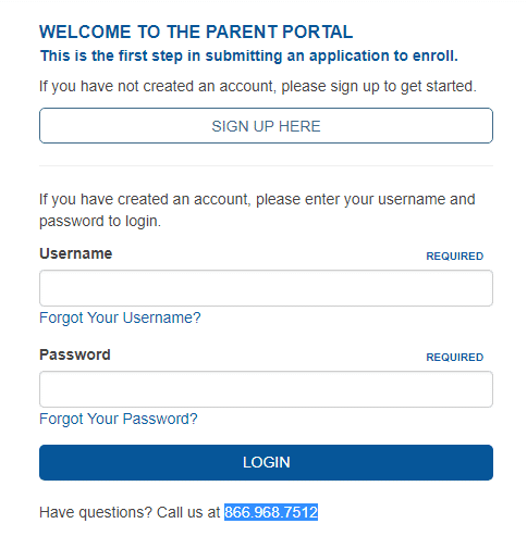 Parent Portal login